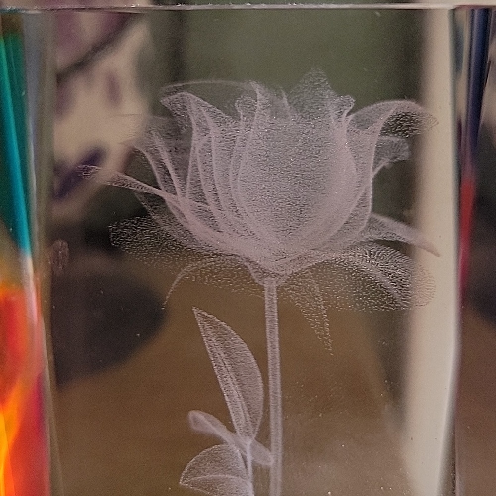 Multicolor Crystal Rose Art Piece - Picture 4 of 6